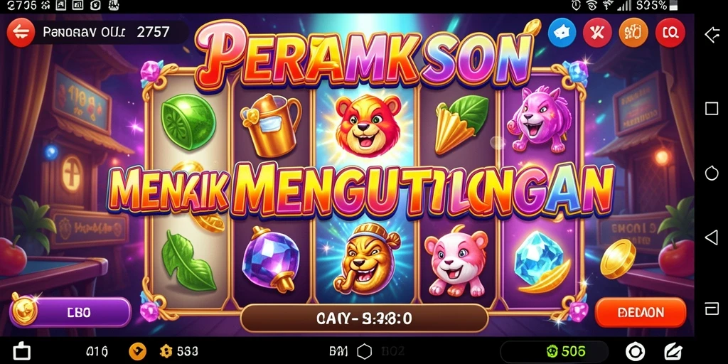 Screenshot gameplay utama 2757 menampilkan putaran slot yang penuh warna.
