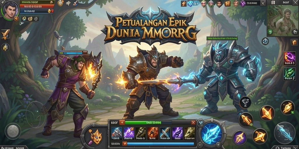 Menampilkan aksi seru dalam gameplay MMORPG 666F.