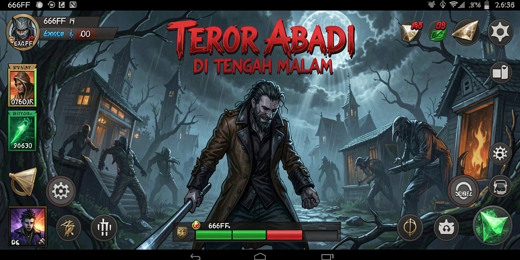 Screenshot gameplay 666FF menampilkan suasana mencekam saat menjelajahi lokasi angker.