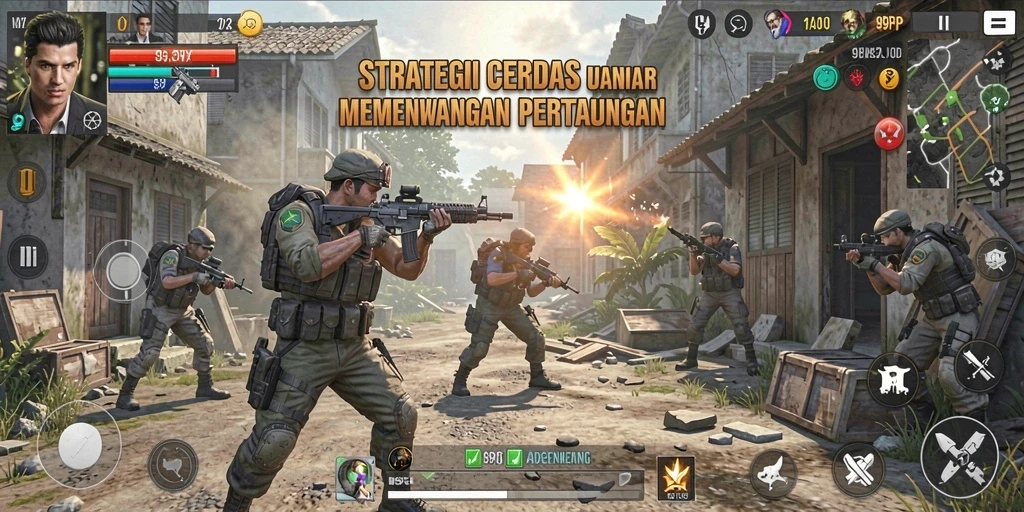 Tangkapan layar gameplay 99RP menampilkan strategi pertempuran yang mendebarkan.