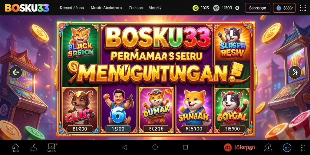 Tampilan gameplay Slot BOSKU33 yang menarik dan penuh warna.