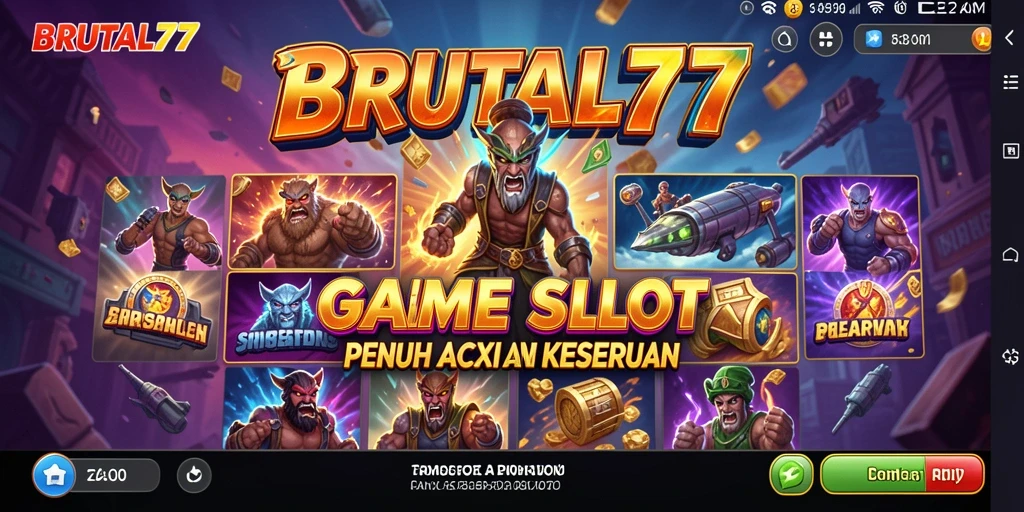 Tampilan gameplay slot yang mendebarkan di BRUTAL77.