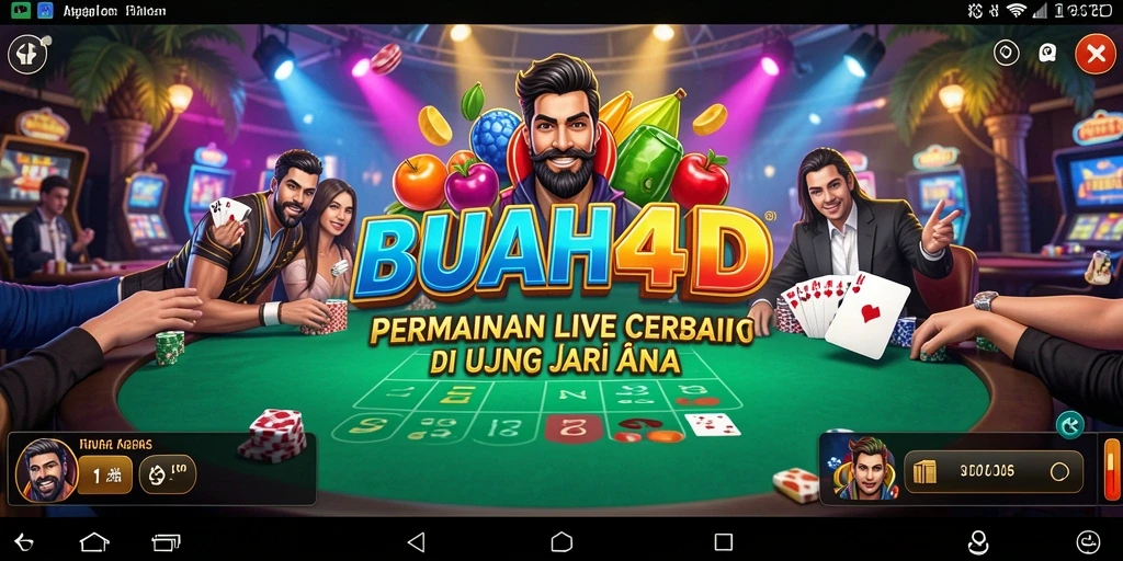 Tampilan gameplay BUAH4D dengan dealer langsung yang ramah dan interaktif.