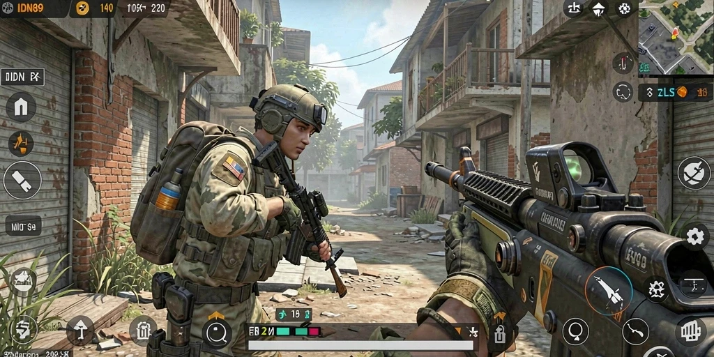 Tampilan gameplay seru dari IDN89 saat bertempur dalam mode FPS.