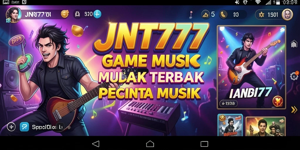 Screenshot gameplay JNT777 menampilkan aksi seru dengan irama musik yang cepat.