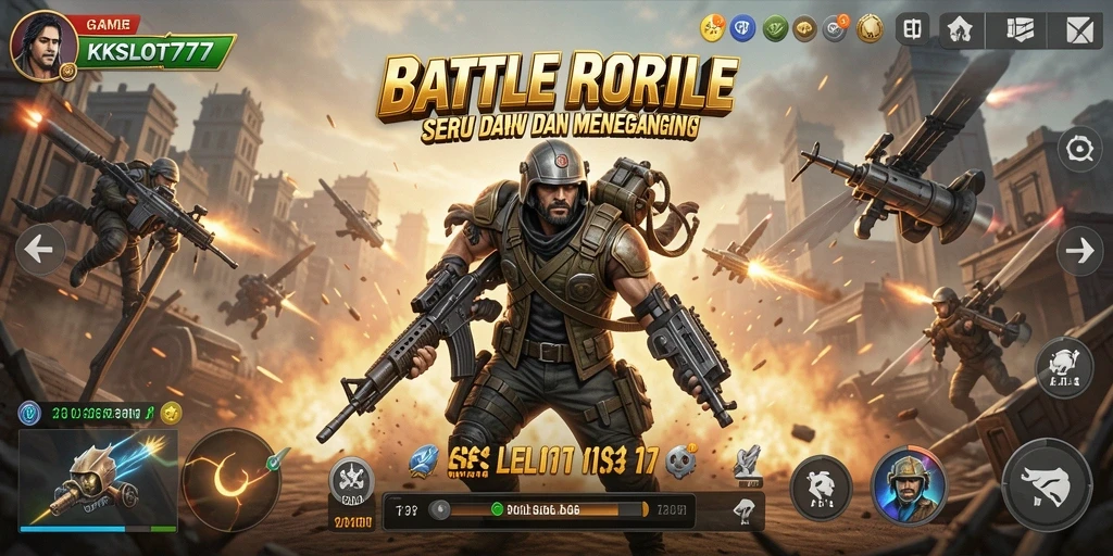 Gameplay seru KKSLOT777 dalam aksi Battle Royale.