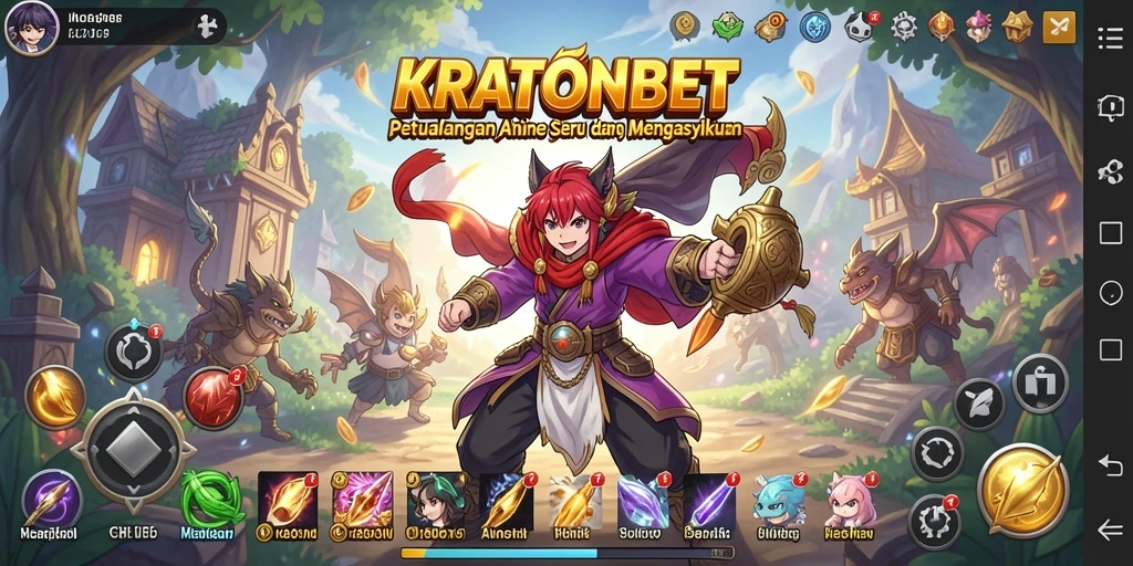 Tampilan gameplay KRATONBET menawan dengan karakter Anime yang unik.