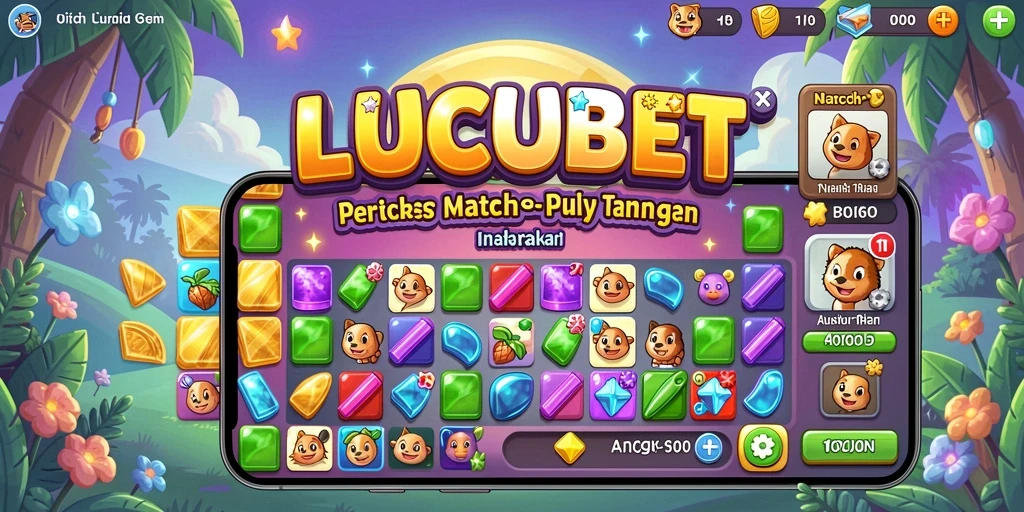 Screenshot LUCUBET menampilkan gameplay seru dari permainan Match-3.