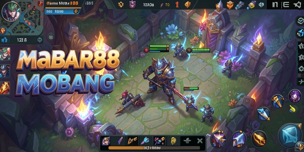 Tampilan karakter dan arena dalam gameplay MABAR88.