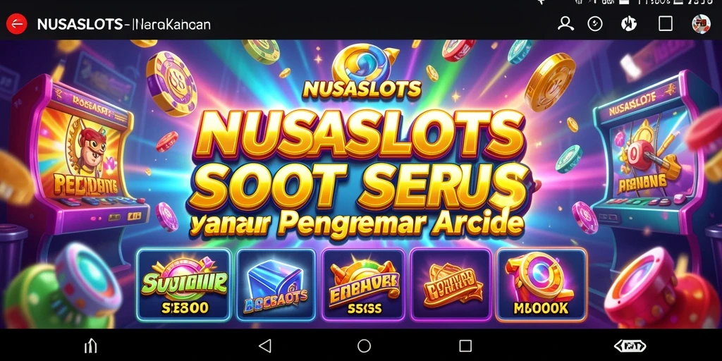 Tampilan gameplay seru dalam NUSASLOTS dengan mesin slot berwarna-warni.