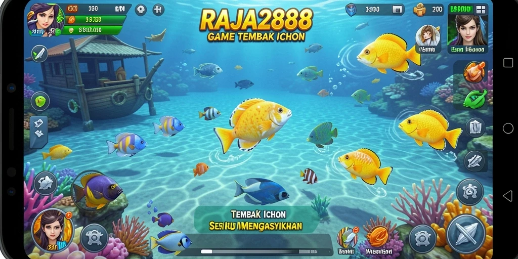 Screenshot gameplay RAJA288 yang menunjukkan aksi tembak ikan yang seru.
