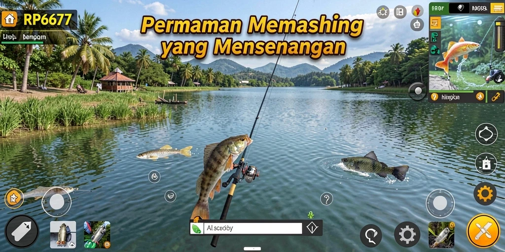 Screenshot gameplay menarik dari RP6677 dengan aksi memancing nyata.