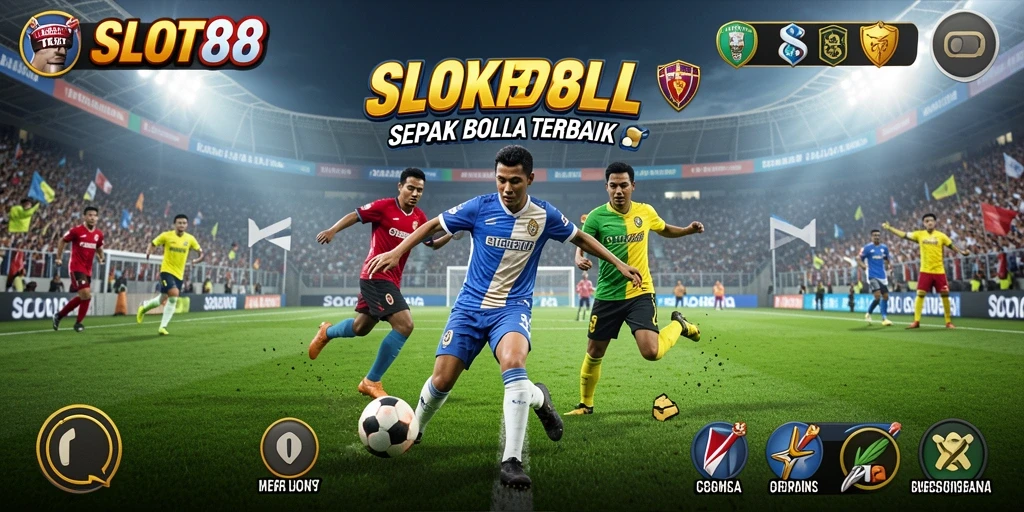 Screenshot menunjukkan aksi seru gameplay sepak bola SLOT88.