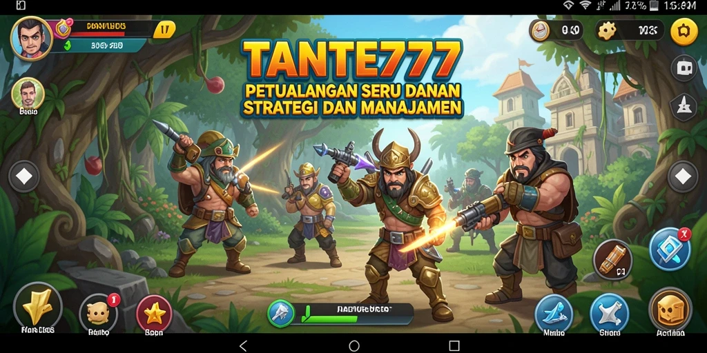 Tangkapan layar gameplay TANTE777 yang memperlihatkan aksi dan strategi dalam SLG.