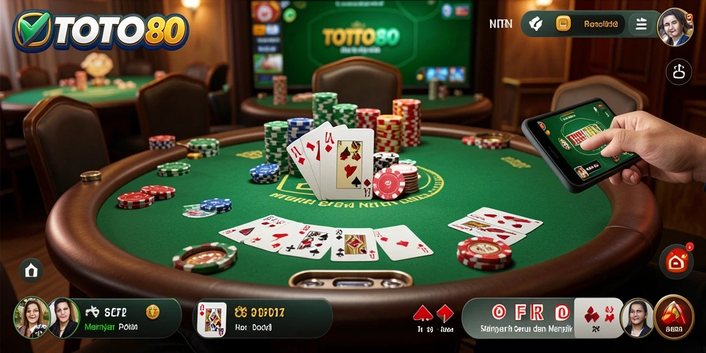Tampilan gameplay poker seru di TOTO80 dengan pemain aktif dan taruhan menarik.