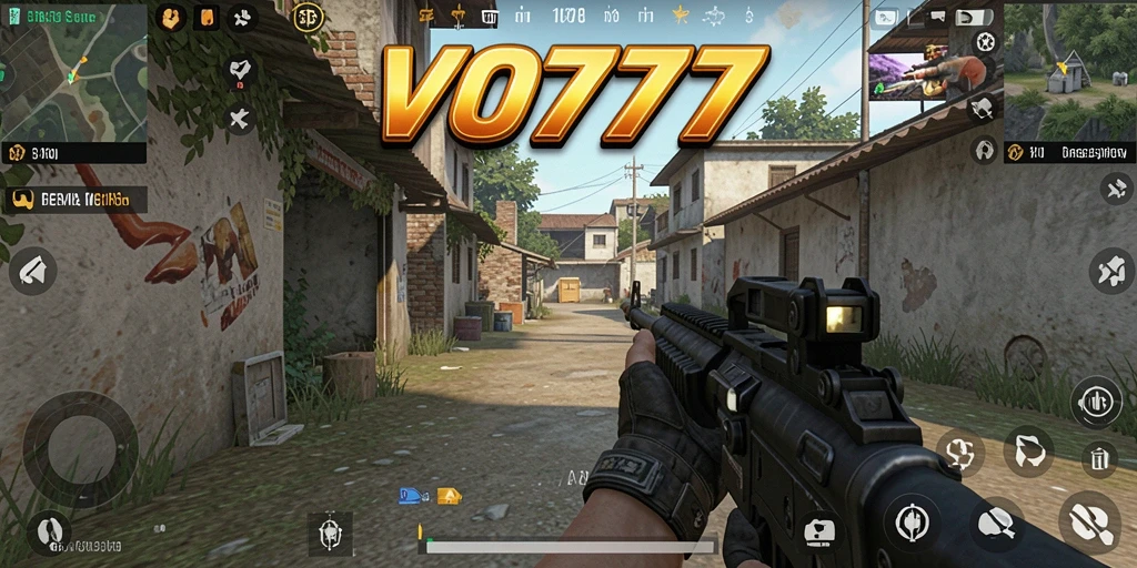Tangkapan layar gameplay VO777 yang menampilkan aksi pertempuran FPS yang mendebarkan.